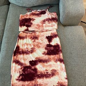 Two piece crop skirt set